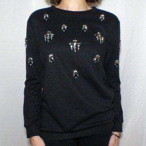 Jeweled Crew Neck Sweatshirt